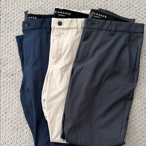 7 Diamonds Men’s 7 Pocket Slim Dress Pants in Light Beige, Navy and Gray (3)